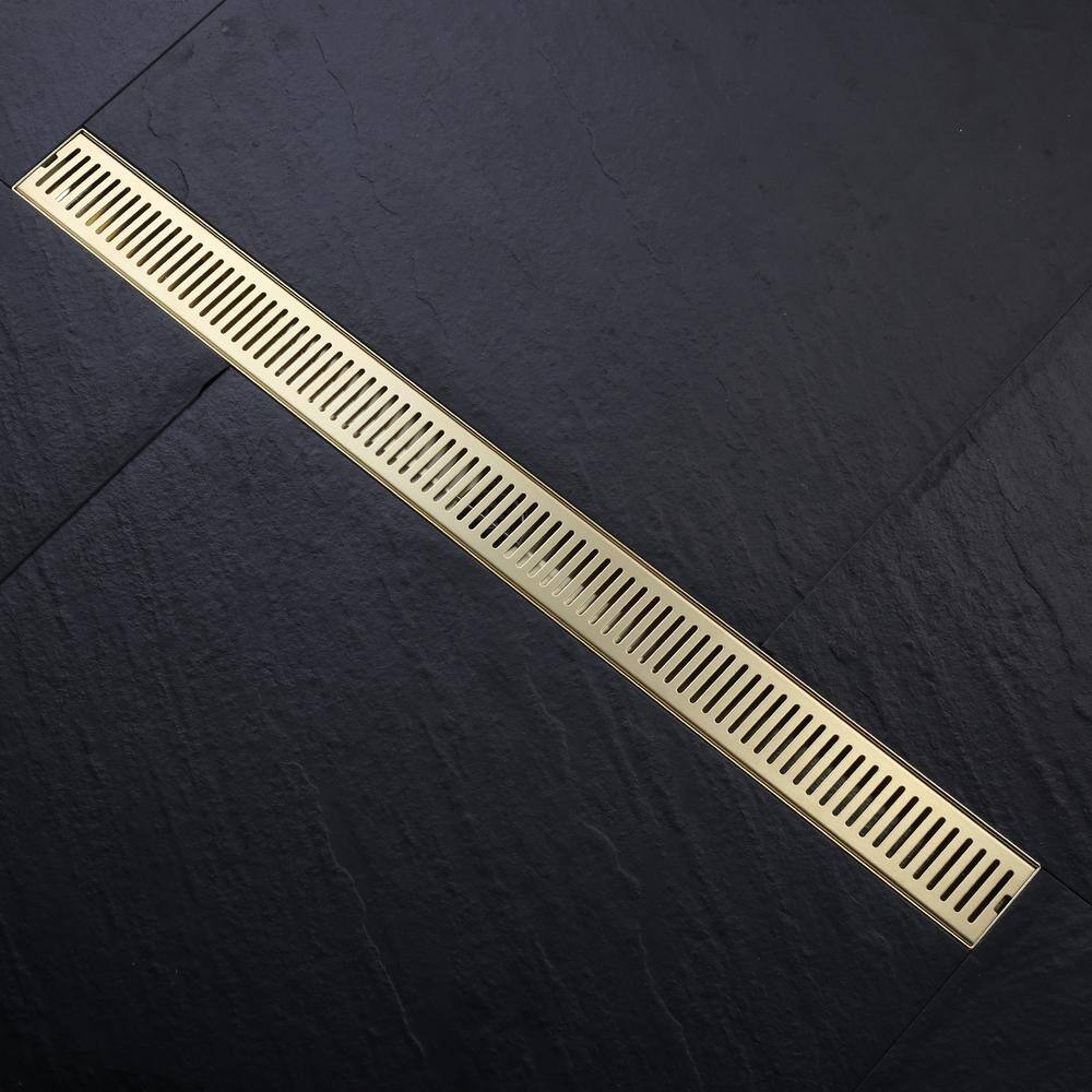 32 Inch Gold Stainless Steel Linear Shower Drain Kit