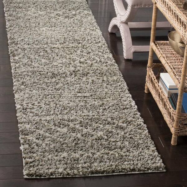 Arizona Shag Brown/Ivory 3 ft. x 14 ft. Geometric Lodge Runner Rug