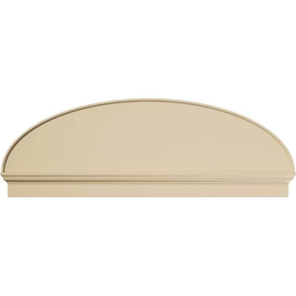 Ekena Millwork 68-in W x 23-7/8-in H x 2-3/4-in P Elliptical Smooth Signature Urethane Combination Pediment, Primed Tan