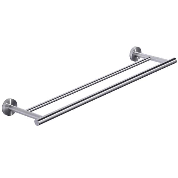 ALEASHA 24 in. Wall Mounted Towel Bar Hardware Accessory in Brushed Nickel