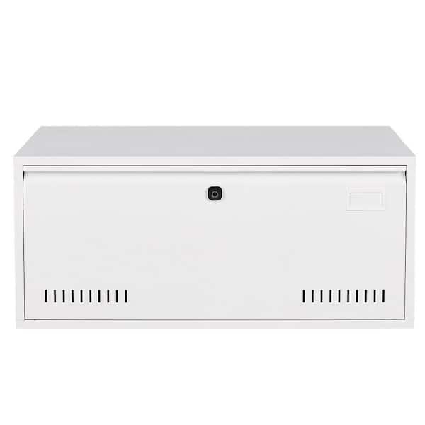 Unbranded Modern White Biometric Fingerprint Lateral File Cabinet with Hanging Rod for letter