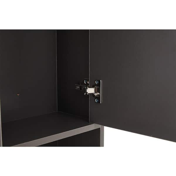 24.8 in. W x 77 in. H x 7.87 in. D Gray MDF Bathroom Over-the-Toilet Storage Cabinet with Doors and Shelves