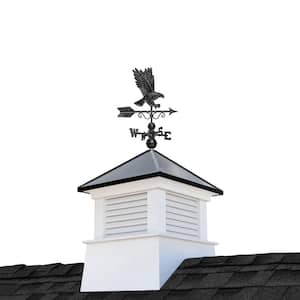 Coventry 30 in. x 30 in. Square x 68 in. Vinyl Cupola with Black Aluminum Roof and Black Aluminum Eagle Weathervane