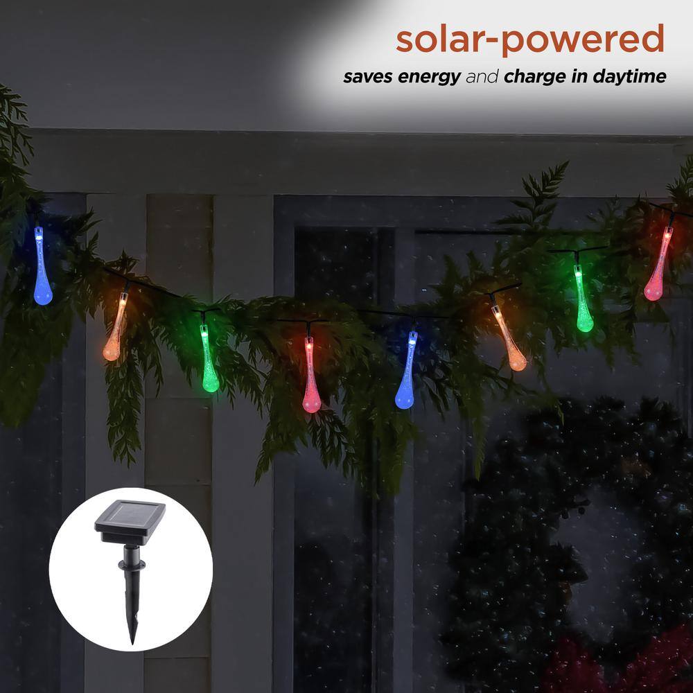 228" Multi-Color Solar Powered Teardrop LED String Lights