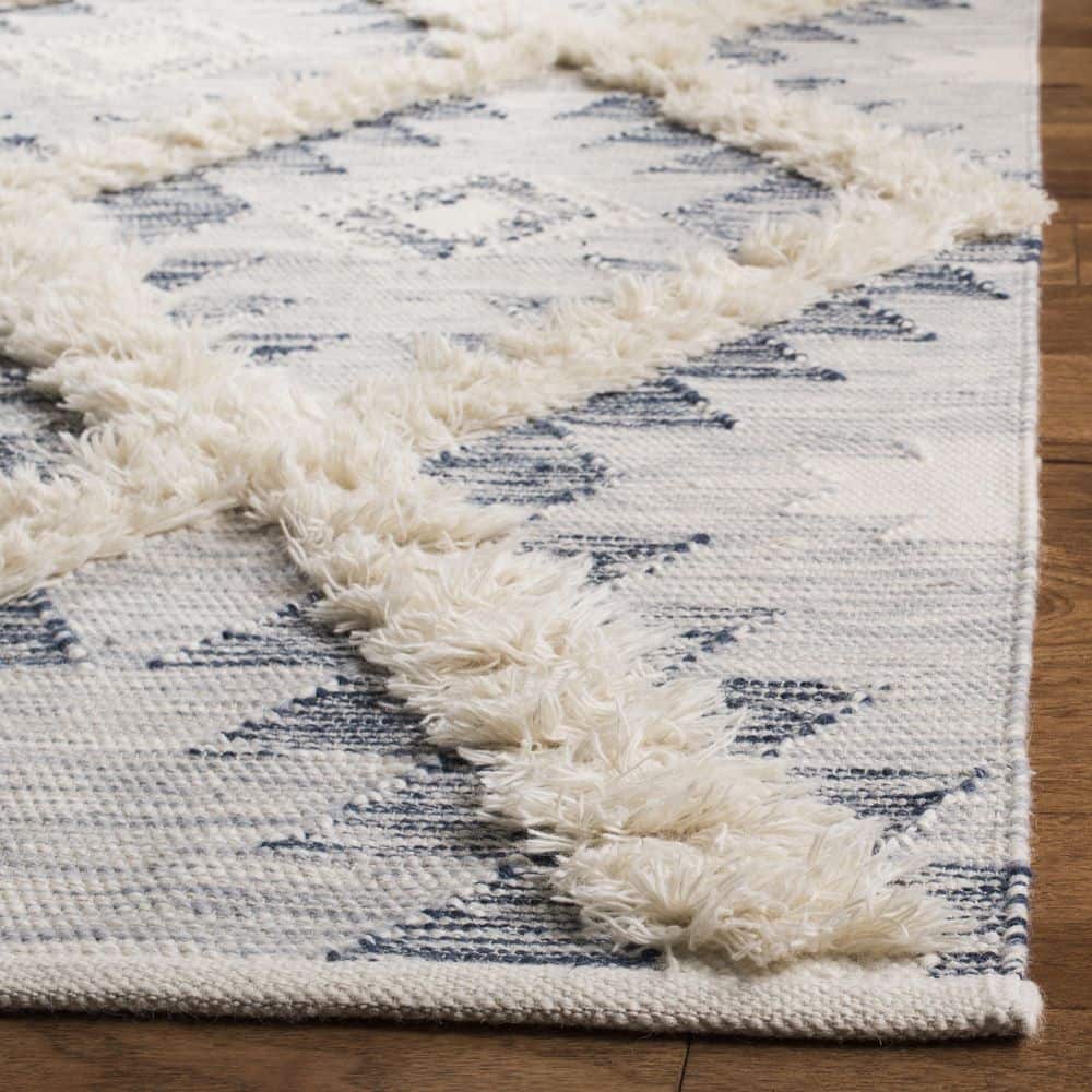 Ivory Diamond Trellis Hand-Knotted Wool Area Rug - 9' x 12'