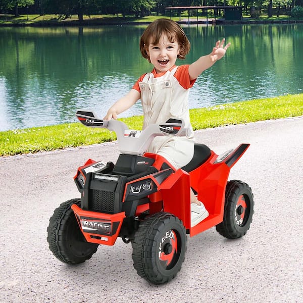 8 in. Kids Ride on ATV 4 Wheeler Quad Toy Car 6-Volt Battery Powered Motorized Toy Red