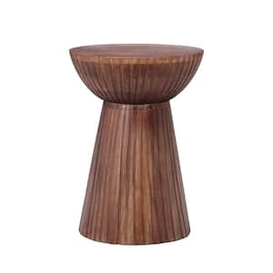 Sage 15 in. Round Pedestal Side End Table, Mango Wood, Honey