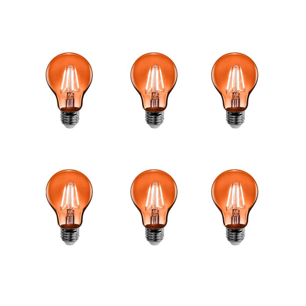 25-Watt Equivalent A19 Dimmable Filament Orange Colored Glass E26 Medium Base LED Light Bulb (6-Pack) price history on PriceWatchPro