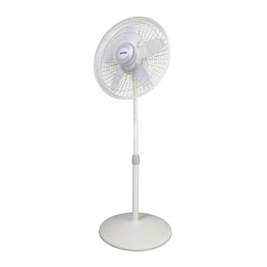 18 in. 3 Speed Oscillating Pedestal Fan with Adjustable Height, Commerical Grade Air Movement, and 3-Prong Cord in White
