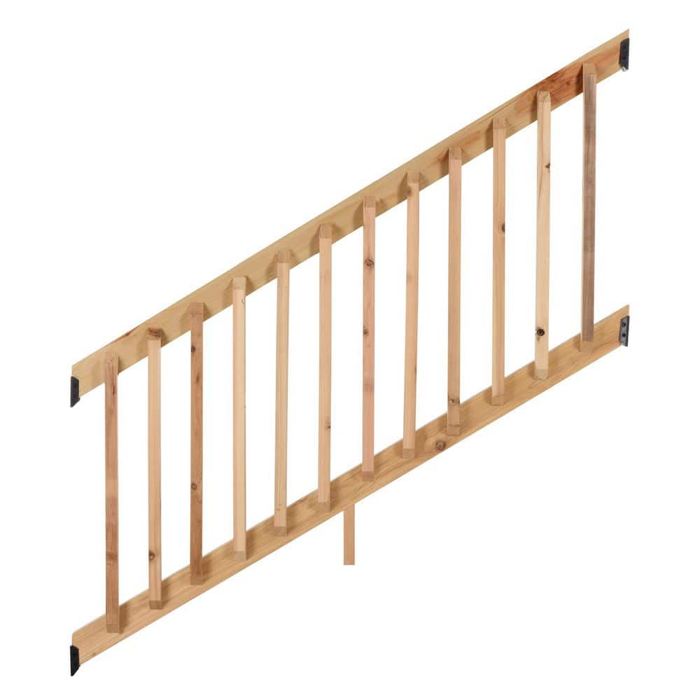 Cedar Railing Kit ProWood 3 ft. x 6 ft. Western Red Cedar Wood Deck Stair Railing Kit ...