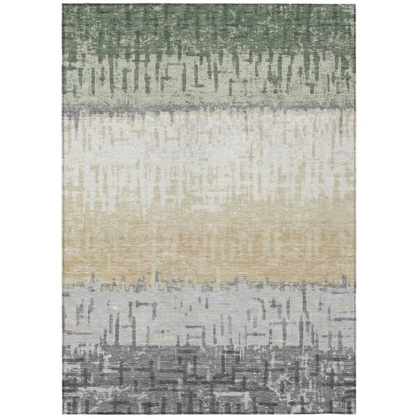 Chantille Machine Washable Indoor/Outdoor Abstract ACN2752 Basil 10 ft. x 14 ft. Area Rug