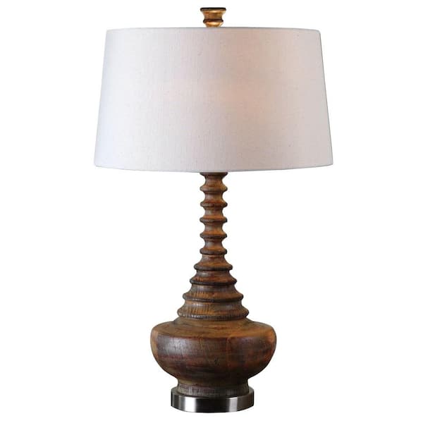 Global Direct 28 in. Aged Mahogany Table Lamp