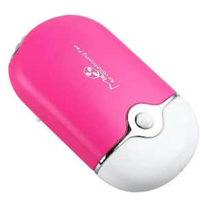 2.75 in. Single Fan Speeds Personal Fan Cooler Portable Air Conditioning USB Powered Personal Mini Fan in Pink Finish