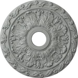 19-7/8" x 3-5/8" ID x 1-1/4" Spring Leaf Urethane Ceiling Medallion (Fits Canopies upto 5-5/8"), Primed White