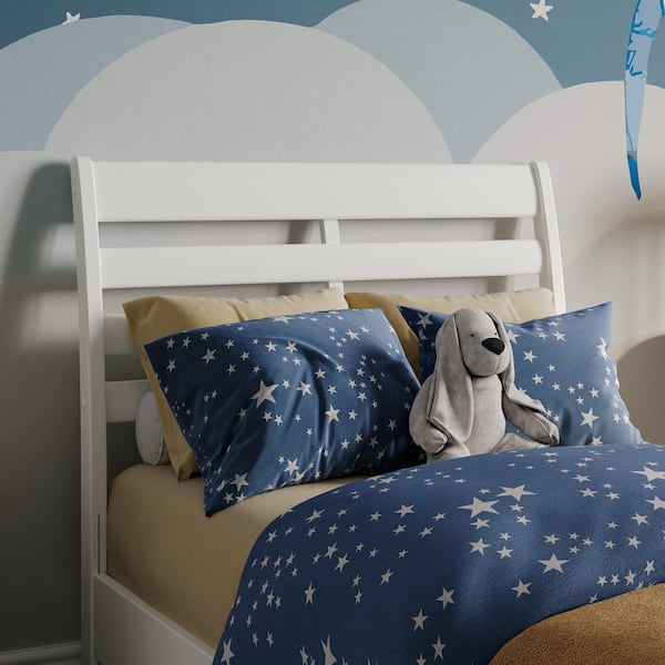 AFI Savannah White Solid Wood Twin Headboard with Attachable Charger