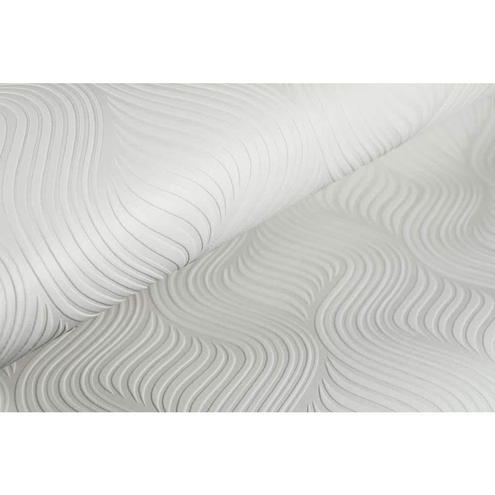White Embossed Paintable Geometric Wallpaper Roll