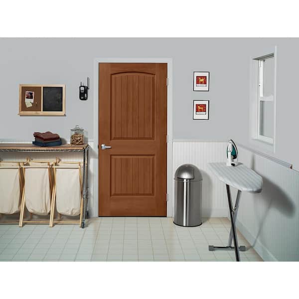 JELD-WEN 30 in. x 80 in. Santa Fe Hazelnut Stain Right-Hand Molded