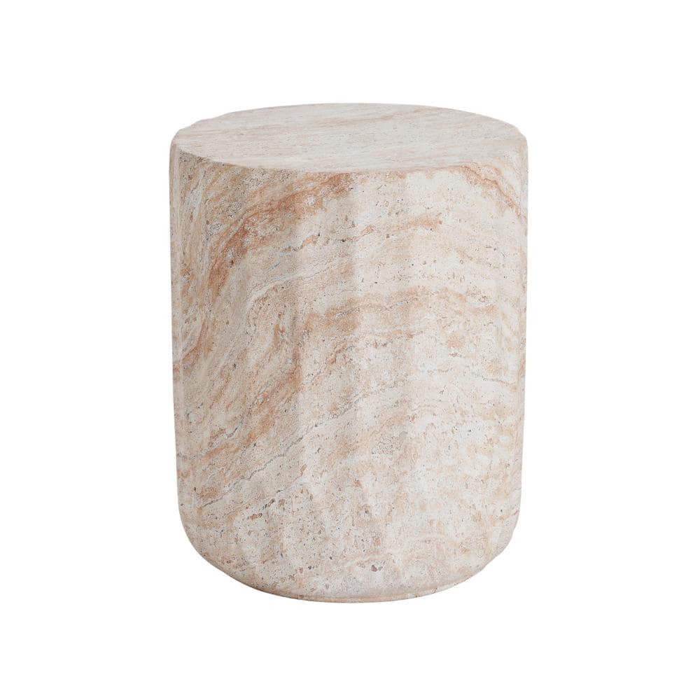 15.5 in. W x 18.5 in. H Outdoor/Indoor Lightweight Concrete Side Table,Cylinder Travertine Finish Accent Table price history on PriceWatchPro