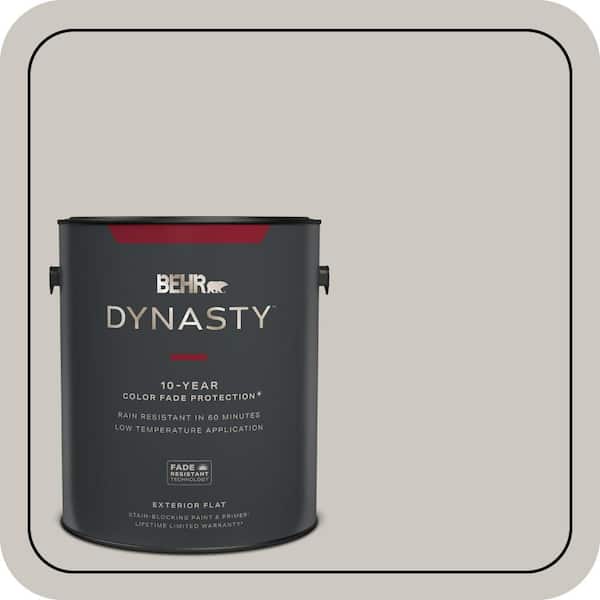 BEHR DYNASTY 1 gal. Designer Collection #DC-008 Gratifying Gray Flat Exterior Stain-Blocking Paint & Primer