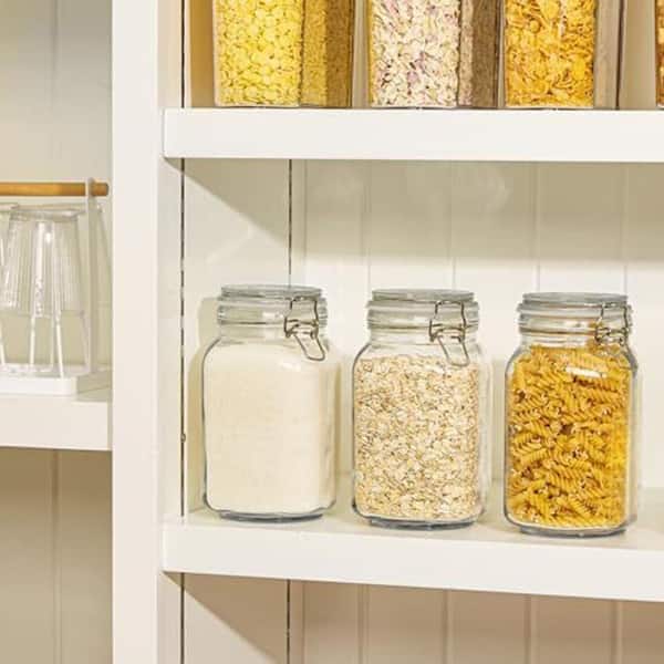 50-Piece Glass Food Storage Jar Set Airtight Canisters with Lids for Kitchen Pantry Organization Cereal Flour Cookies