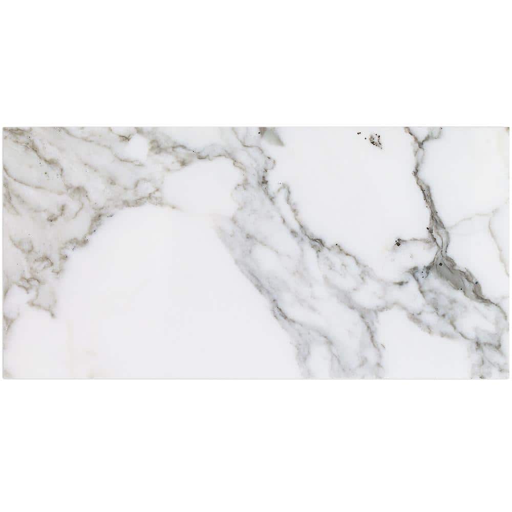 Calacatta 6" x 12" Glossy Marble Look Subway Tile