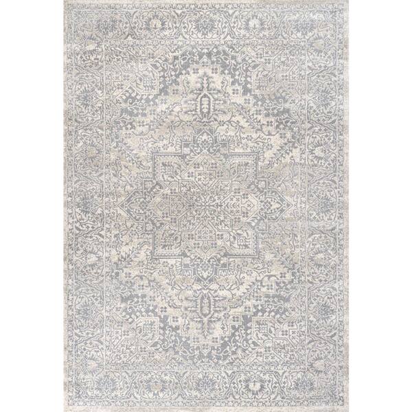 Modern 8 ft. x 10 ft. Persian Vintage Medallion CreamArea Rug