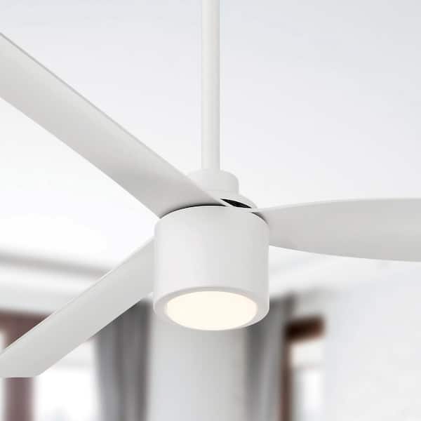 ARRANMORE LIGHTING & FANS RAVIAN 3-Blade 52 in. Indoor/Outdoor Matte White Modern Ceiling Fan with Color Select LED Light and Remote Included