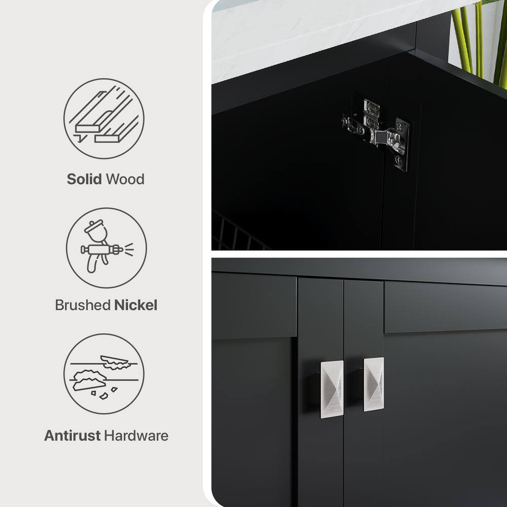 Aberdeen 84" Espresso Double Sink Vanity with Carrara Marble Top