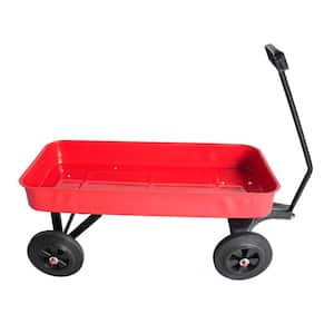 1.2 cu. ft. Steel Garden Cart Cargo Wagon in Red