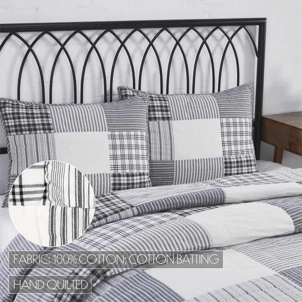 Sawyer Mill Black and White Cotton Patchwork Standard Sham