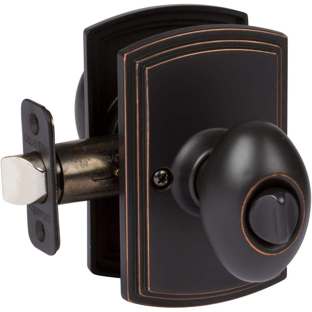 Canova Edged Oil Rubbed Bronze Privacy Door Knob Set