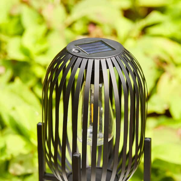 人気のクリスマスアイテムがいっぱい！ H in. 14.25 Glitzhome Slim-shaped Solar Stripes Metal Black 自転車本体