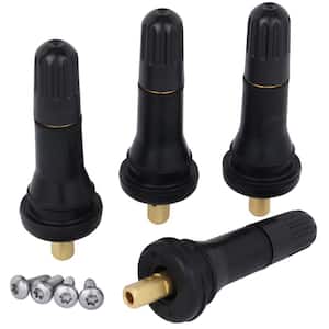 Tire Valve Stem, 2-1/4 in. 90-Degree TPMS Tubeless Tire Valves, .453 in. Rubber, 60 PSI - 4-Pieces