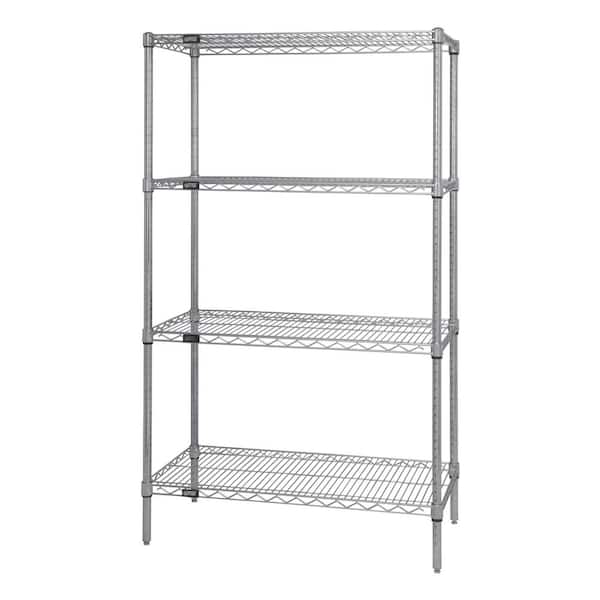 Chrome 4-Tier Chrome Wire Shelving Unit (36 in. W x 54 in. H x 18 in. D)