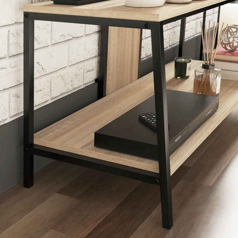 Austin Industrial-Black Metal and Wood TV Mount Media Console