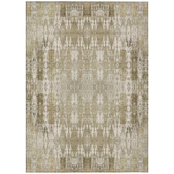 HomeRoots Beige, Ivory, Tan 8 ft. x 10 ft. Woven Moroccan Polyester Rectangle Indoor / Outdoor Area Rug