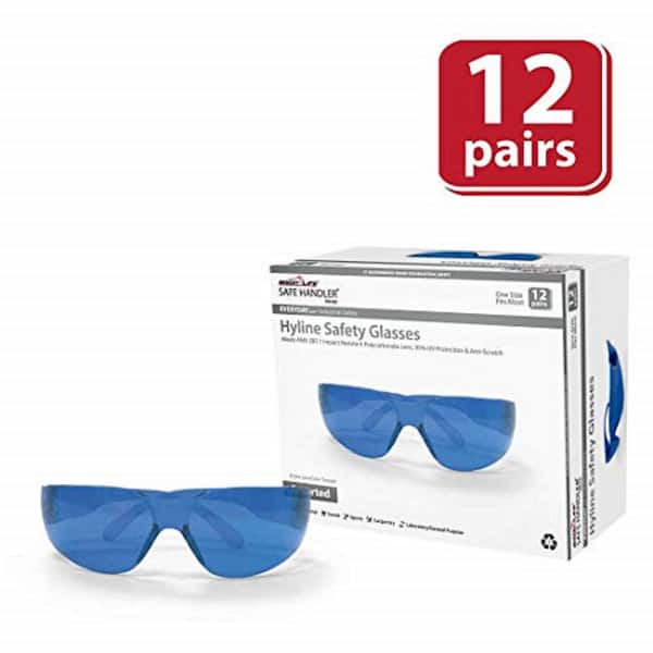 1 box SAFE HANDLER Full Color Safety GlassesOne Size 12 per Box Black 
