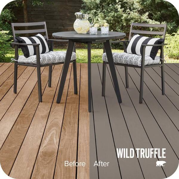 1 gal. #HDC-NT-27B Wild Truffle Solid Color Waterproofing Exterior Wood Stain and Sealer
