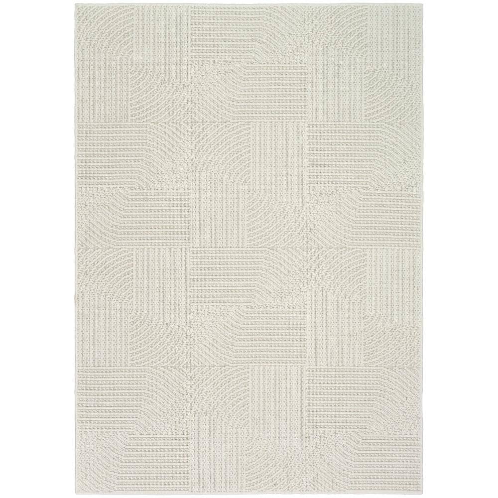 Textured Home Ivory 5 ft. x 7 ft. Geometric Contemporary Area Rug price history on PriceWatchPro