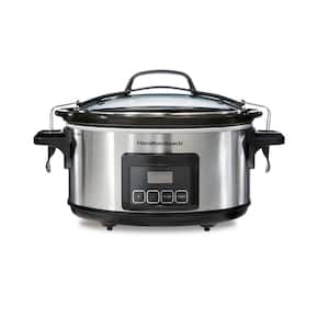 Stay or Go 6 Qt. Stainless Steel Slow Cooker with Built in Timer