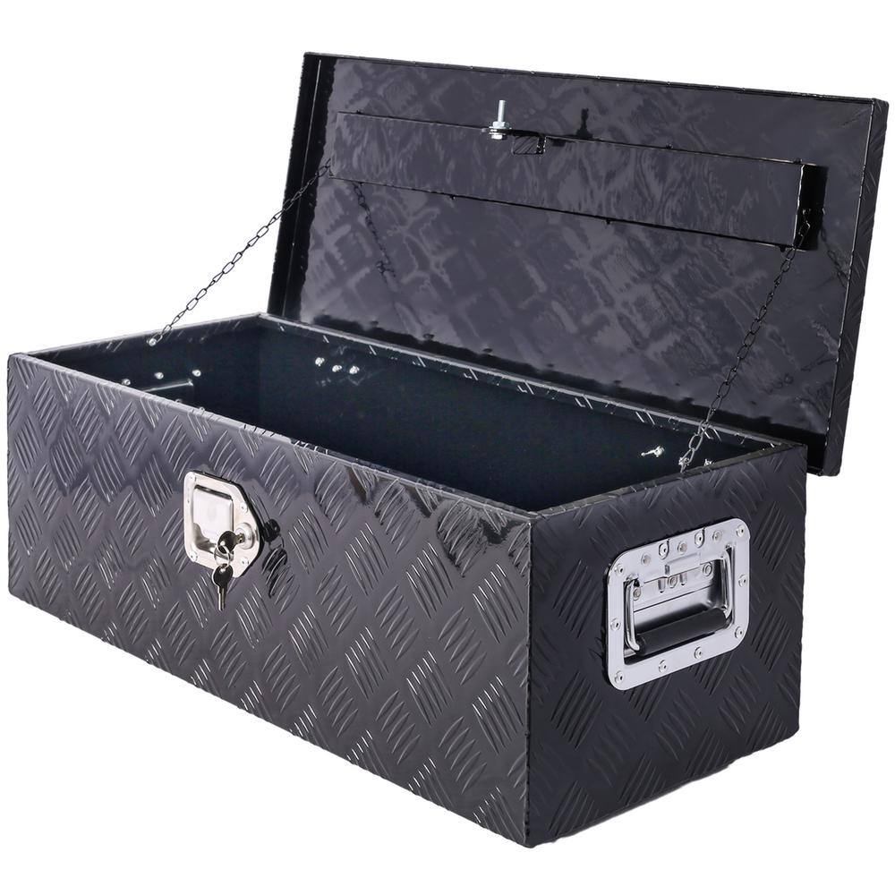 17.2 Gal. 30 in. W x 13 in. D x 10.2 in. H Black Heavy Duty Aluminum Tool Storage Box, Deck Box with 2 Keys price history on PriceWatchPro
