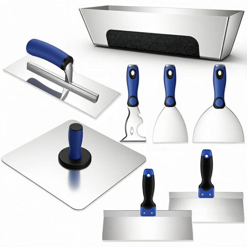 8-Pieces Drywall Trowel Kit, 4 in. x 12 in. Trowel, Aluminum Material Drywall Knife Set price history on PriceWatchPro