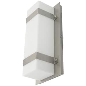 Modern Double Banded 1-Light Brushed Nickel Dimmable Integrated LED Wall Sconce with Selectable CCT