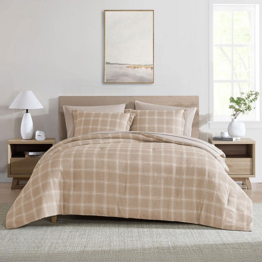 King Taupe Reversible Down Alternative Microfiber Bed in a Bag Set
