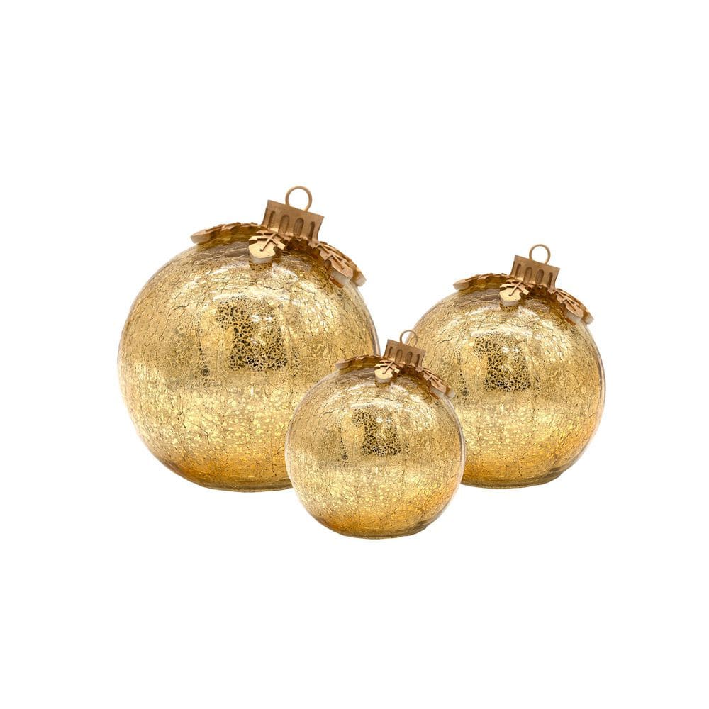 Battery Operated Gold Glass Tabletop Christmas Ornaments-Set of 3 price history on PriceWatchPro