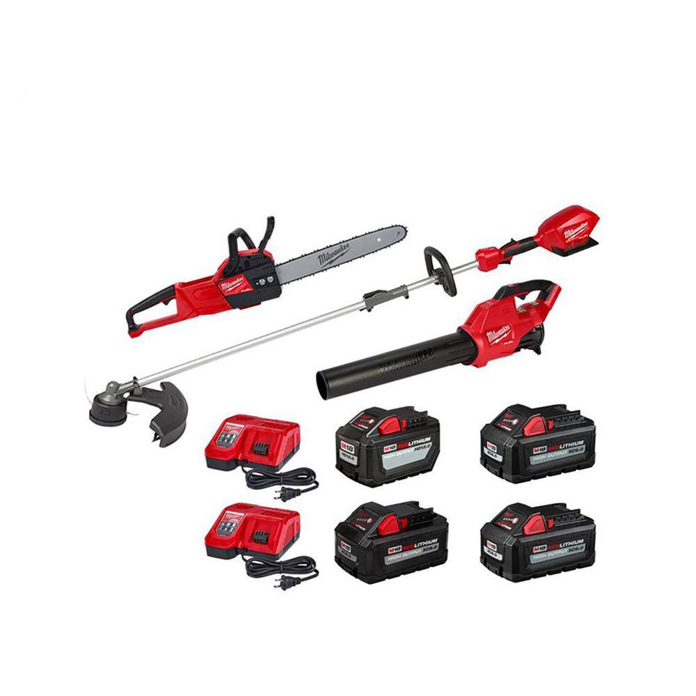 Milwaukee M18 FUEL 18-Volt Brushless Cordless Electric String Trimmer, Blower and Chainsaw Combo Kit (3-Tool) -  300027271865