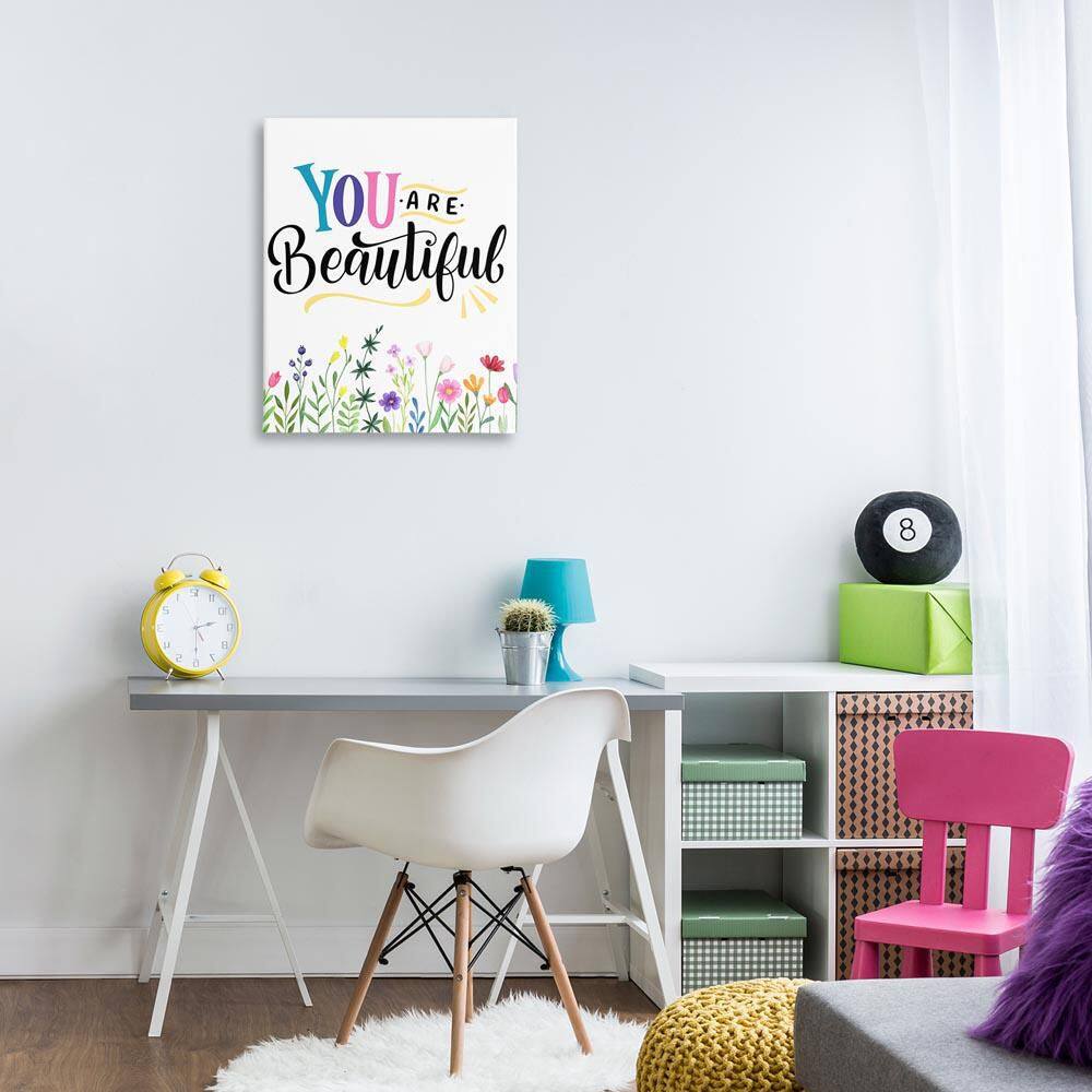 You Are Beautiful Encouragement by Kim Allen Unframed Typography Graphic Art Print 30 in. x 24 in. price history on PriceWatchPro