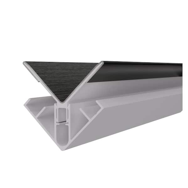 Alusions 2.63 in. x 2.69 in. x 8 ft. Indian Ebony Composite Aluminum Inside Corner Trim Kit  for .5 in. Board