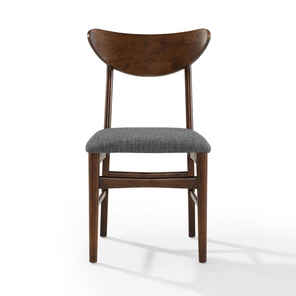 Mahogany Mid-Century Modern Upholstered Side Chair Set