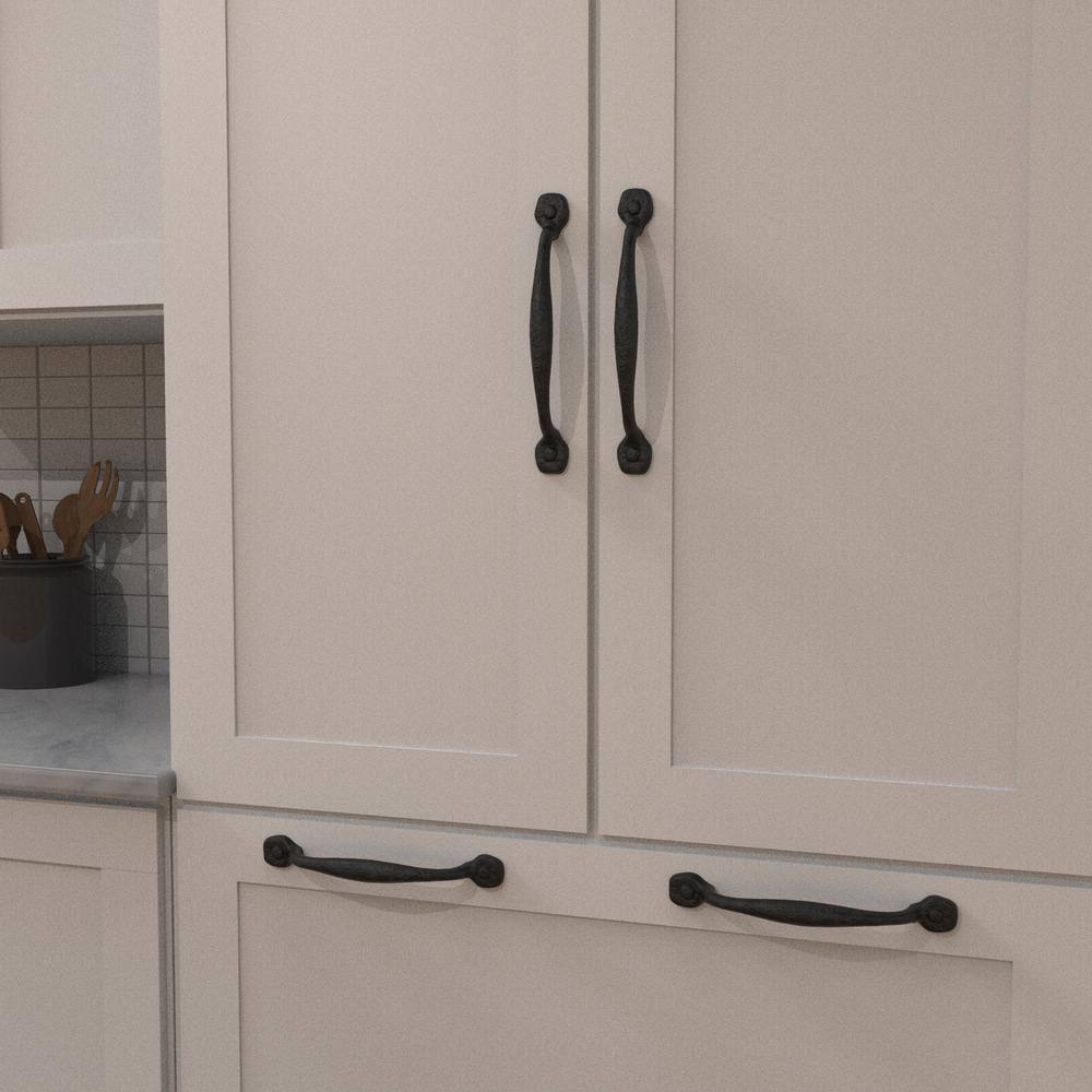 Matte Black Iron 8-Inch Rustic Appliance Pull
